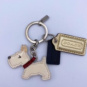 COACH Patent Leather Scottie Dog Keyring/Fob/Charm